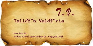 Talián Valéria névjegykártya